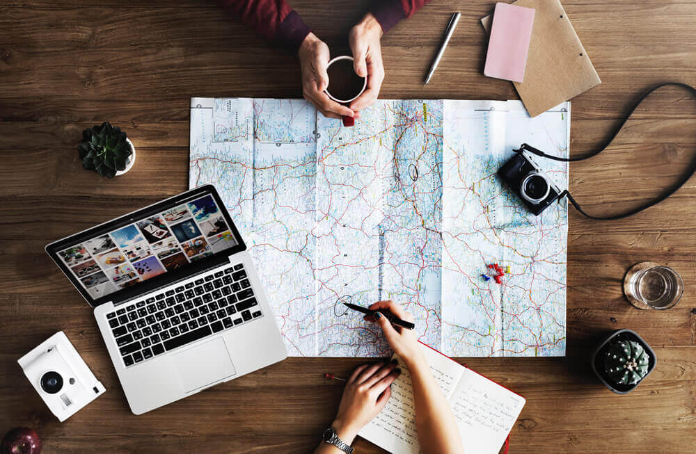 Paperwork and map